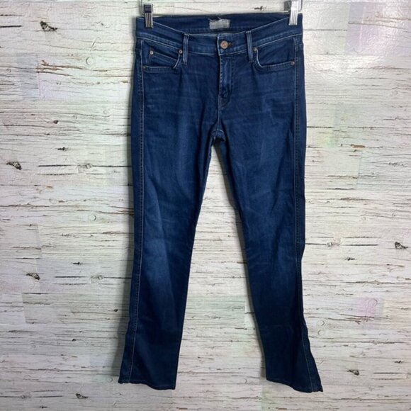 MOTHER High Waisted Rascal Body Electric Straight Leg Jeans Dark Wash Size 26 - Picture 1 of 11